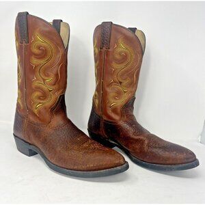 Double H Western Cowboy Boots Oil Resistant Brown Leather DH4417